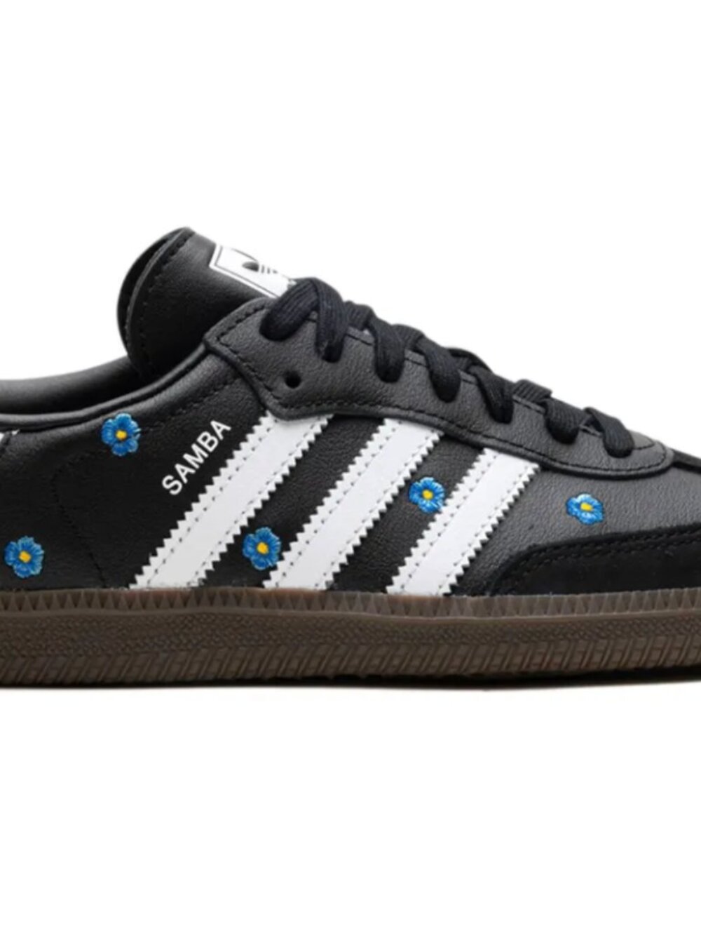 ADIDAS OriginaSamba OG Blue Flower Embroidered Sneakers Shoes Womens US 10 ~ NIB - Picture 4 of 9
